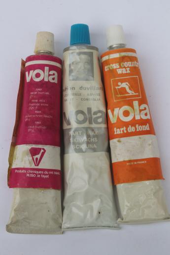 photo of vintage cross country ski wax, retro 60s or 70s skiing wax, Vola Swix Klister-vox #5