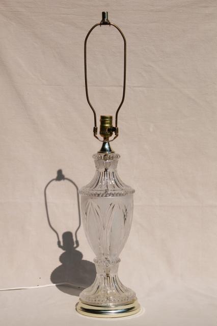 photo of vintage crystal clear European lead crystal brilliant cut glass table lamp #2