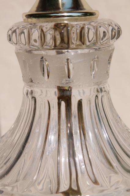 photo of vintage crystal clear European lead crystal brilliant cut glass table lamp #3