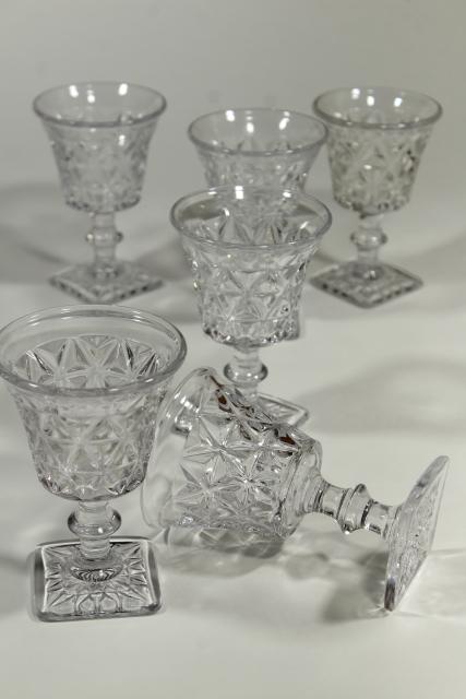 photo of vintage crystal clear glass cocktail glasses, Imperial Mt Vernon pattern glass #1