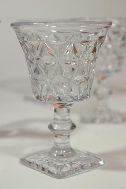 photo of vintage crystal clear glass cocktail glasses, Imperial Mt Vernon pattern glass #3