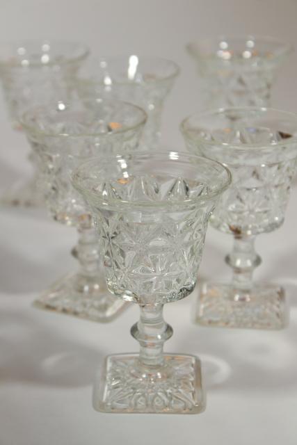 photo of vintage crystal clear glass cocktail glasses, Imperial Mt Vernon pattern glass #1