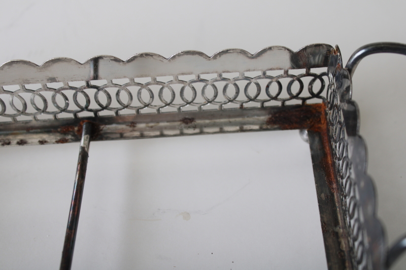 photo of vintage crystal clear glass dishes in silver plated stand, candy or trinket dish or ashtray  #4