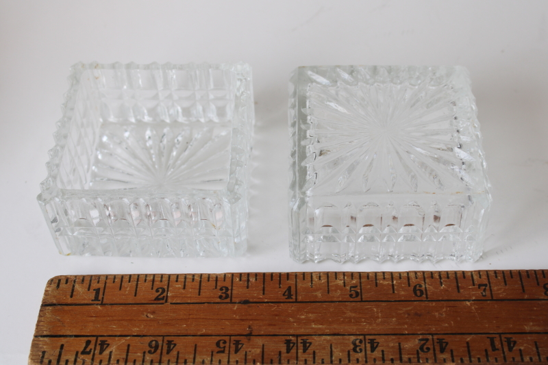 photo of vintage crystal clear glass dishes in silver plated stand, candy or trinket dish or ashtray  #6