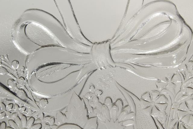 photo of vintage crystal clear glass heart shaped tray or serving plate, Mikasa Endearment #7