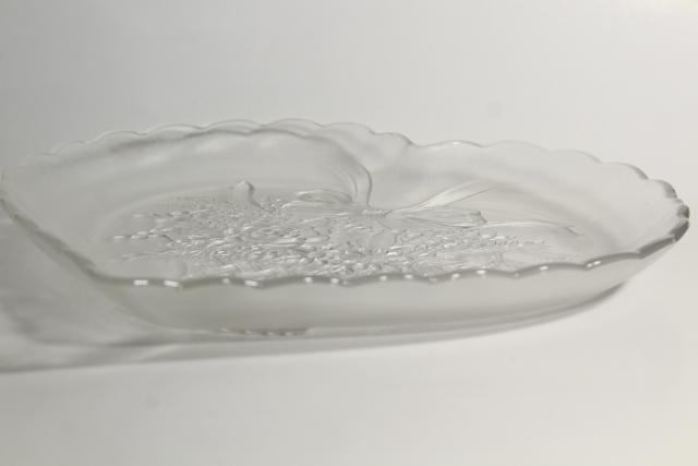 photo of vintage crystal clear glass heart shaped tray or serving plate, Mikasa Endearment #9