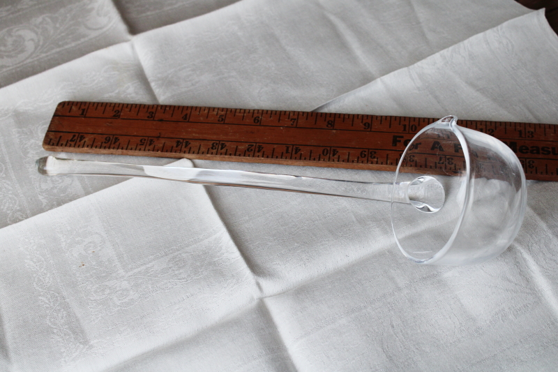 photo of vintage crystal clear glass ladle for punch bowl or large tureen, one cup size serving ladle  #1