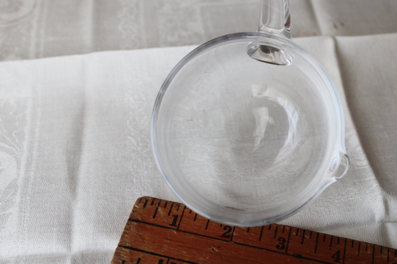 photo of vintage crystal clear glass ladle for punch bowl or large tureen, one cup size serving ladle #3