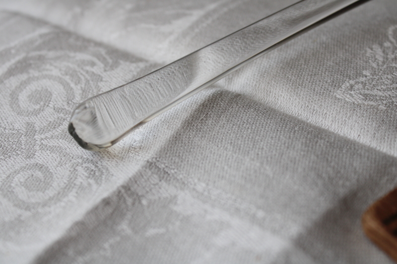 photo of vintage crystal clear glass ladle for punch bowl or large tureen, one cup size serving ladle #4