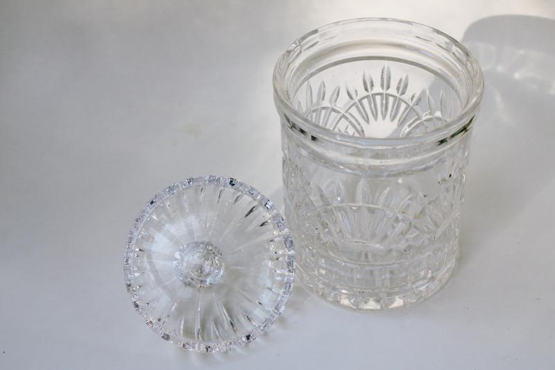 photo of vintage crystal clear heavy glass biscuit jar, cigar humidor or candy dish #2