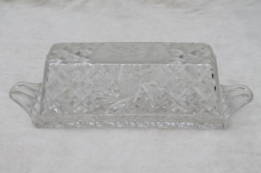 photo of vintage crystal plastic covered butter dish, plastic butter plate & cover #4