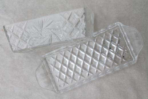 photo of vintage crystal plastic covered butter dish, plastic butter plate & cover #5