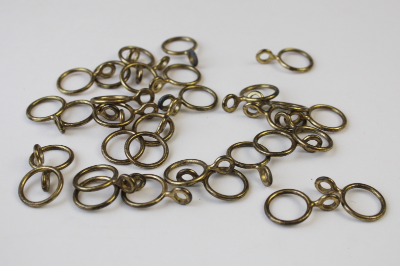 photo of vintage curtain rod rings cafe curtains hardware, loop and ring sew on type curtain rings lot  #1