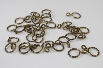 catalog photo of vintage curtain rod rings cafe curtains hardware, loop and ring sew on type curtain rings lot 