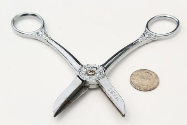 photo of vintage cutting garden flower shears, Wiss scissors for florist, floral arranger  #4