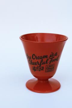 catalog photo of vintage dairy advertising, Ice Cream is a Cheerful Food, Hazel Atlas platonite