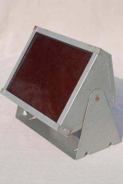 catalog photo of vintage darkroom safe light, industrial red lamp pivot wall mount fixture, camera photo lab equipment