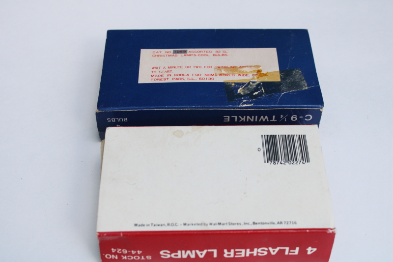 photo of vintage deadstock Christmas light bulbs, NOMA twinkle & flasher bulbs C9 big bulbs new in pkgs #4