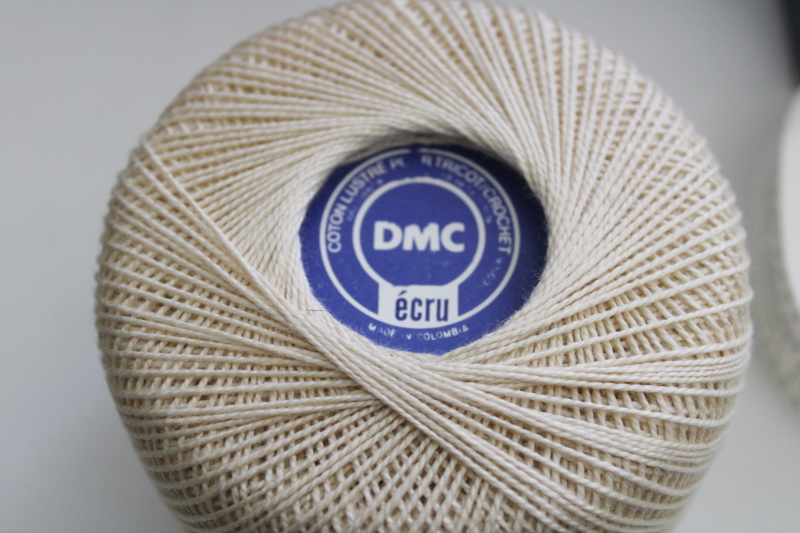 photo of vintage deadstock DMC brilliant lustre (pearl cotton) crochet thread in ecru Art 981 #9