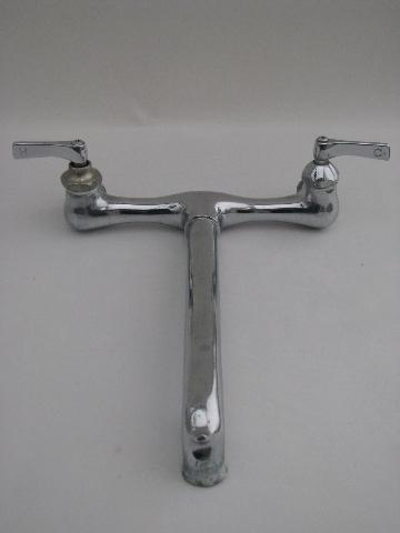 photo of vintage deco chrome Kohler utility or laundry sink faucet #1