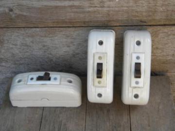 catalog photo of vintage deco ironstone porcelain architectural surface light switches