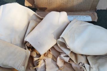 vintage deer hides, tanned leather chamois color buckskin for gloves, moccasins, leatherworking