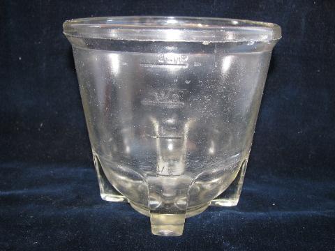 photo of vintage depression glass beater jar, for old kitchen eggbeater, rotary hand-mixer #1