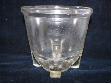 catalog photo of vintage depression glass beater jar, for old kitchen eggbeater, rotary hand-mixer