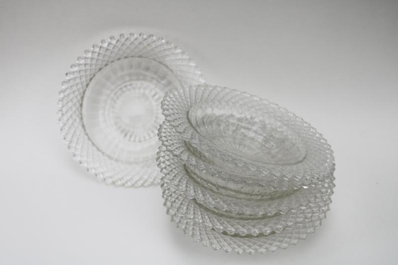 photo of vintage depression glass cereal bowls, crystal clear Miss America Anchor Hocking #4