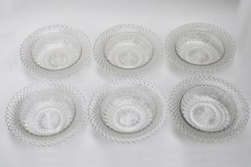 catalog photo of vintage depression glass cereal bowls, crystal clear Miss America Anchor Hocking