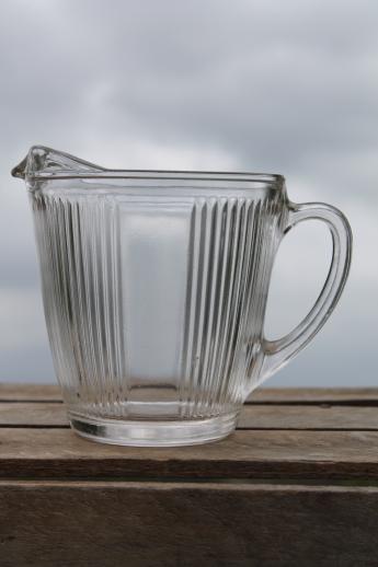 photo of vintage depression glass egg beater jar pitcher for Ekco A&J eggbeater rotary mixer #1