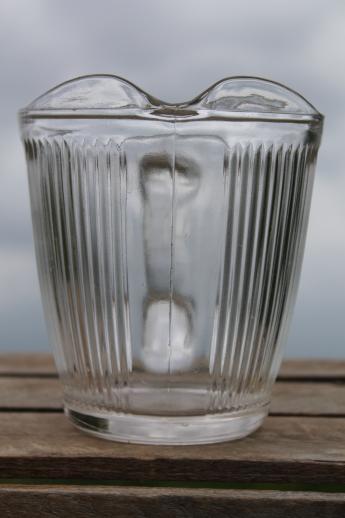 photo of vintage depression glass egg beater jar pitcher for Ekco A&J eggbeater rotary mixer #2