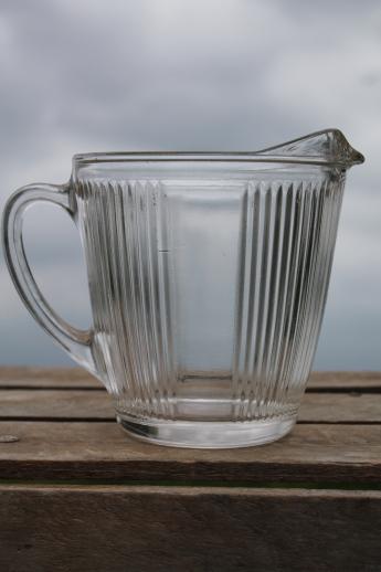 photo of vintage depression glass egg beater jar pitcher for Ekco A&J eggbeater rotary mixer #3