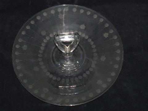 photo of vintage depression glass sandwich or petit fours plate #1