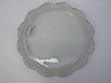 catalog photo of vintage dew drop teardrop hobnail pattern pressed glass vanity tray