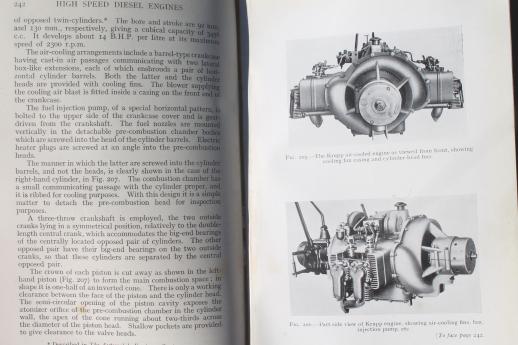 photo of vintage diesel engines, 1935 technical book on diesel engines w/ drawings & illustrations #5