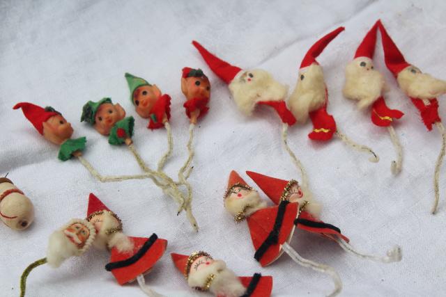 photo of vintage dime store Christmas novelties, plastic toys chenille stem felt decorations #4