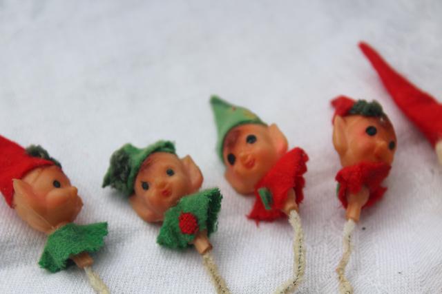 photo of vintage dime store Christmas novelties, plastic toys chenille stem felt decorations #8