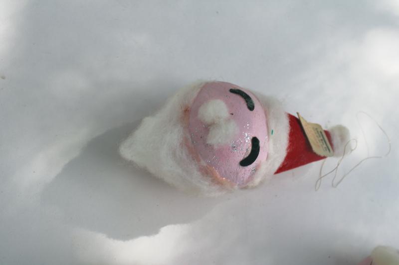 photo of vintage dime store papier mache cotton Santa head Christmas ornaments made in Japan #5