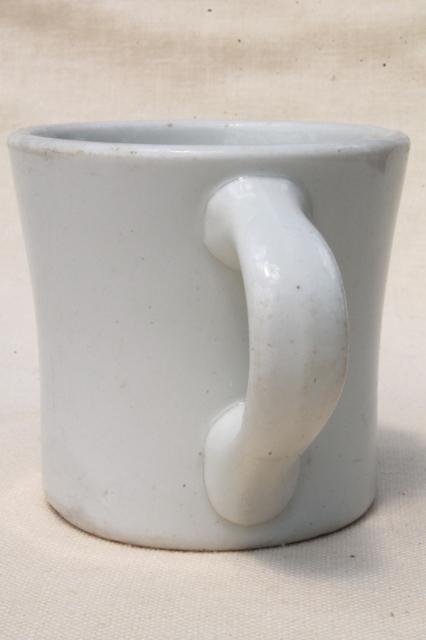 photo of vintage diner coffee mug, Warwick china heavy white ironstone restaurant ware coffee cup #2