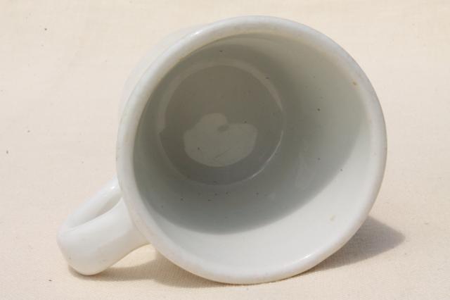 photo of vintage diner coffee mug, Warwick china heavy white ironstone restaurant ware coffee cup #5