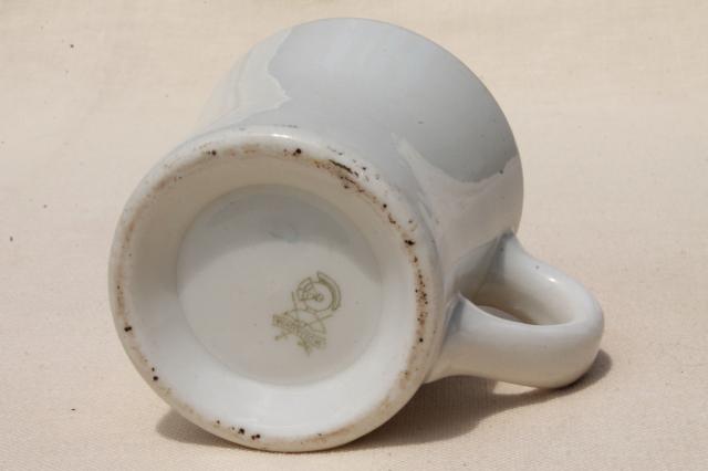 photo of vintage diner coffee mug, Warwick china heavy white ironstone restaurant ware coffee cup #6