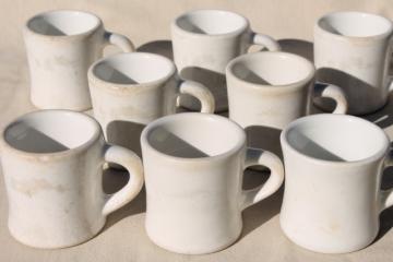 catalog photo of vintage diner coffee mugs, heavy white ironstone china restaurant ware coffee cups