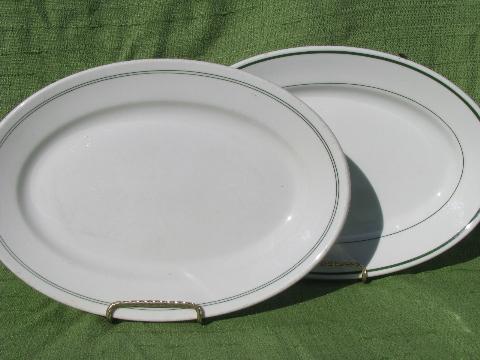 photo of vintage diner / luunch counter china, oval steak plates or platters #1