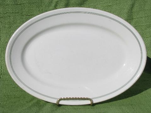 photo of vintage diner / luunch counter china, oval steak plates or platters #2