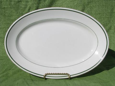 photo of vintage diner / luunch counter china, oval steak plates or platters #4