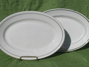 catalog photo of vintage diner / luunch counter china, oval steak plates or platters