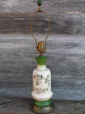 photo of vintage dogwoods floral china lamp #1