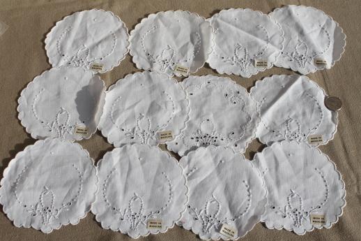 photo of vintage doily lot - crochet lace doilies, table mats, coasters, goblet rounds #5