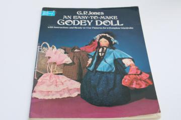 catalog photo of vintage dollmaking book full size patterns Godey fashion doll w/ wardrobe Victorian era lingerie gowns